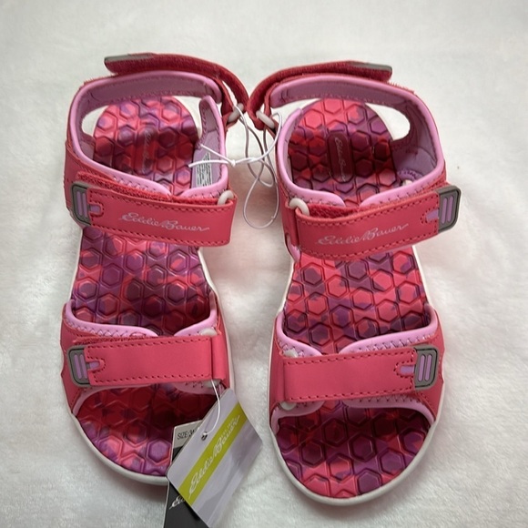 Eddie Bauer Girls Cascadia Hit Pink Tie Dye Sandals Hook & Loop Size 3M NWT - Picture 2 of 11